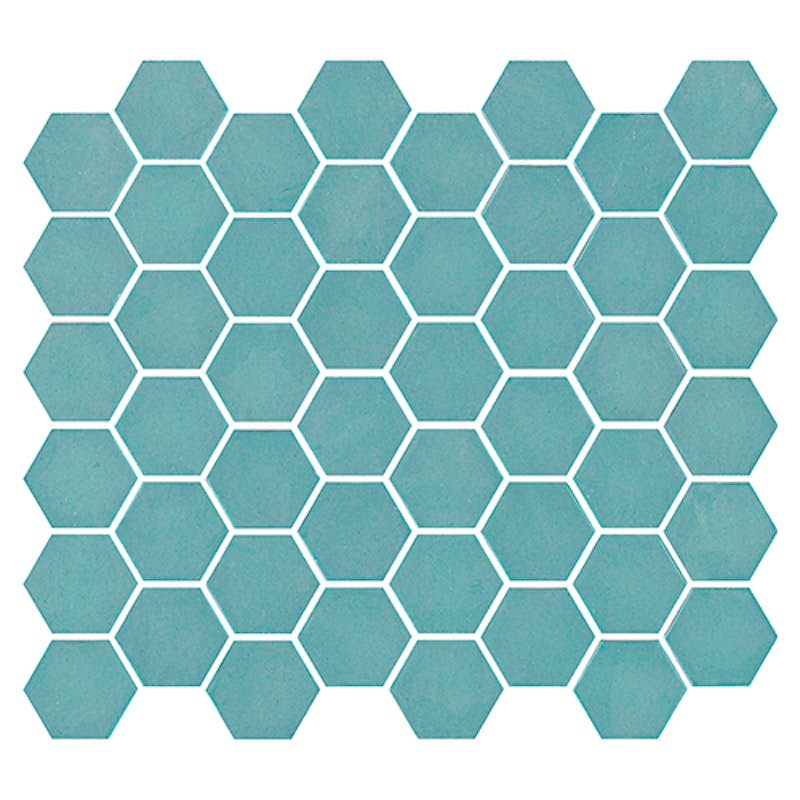 Turquoise 2" Hex Mosaic