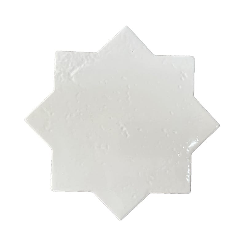 White Gloss Star 6" x 6" x 3/8"
