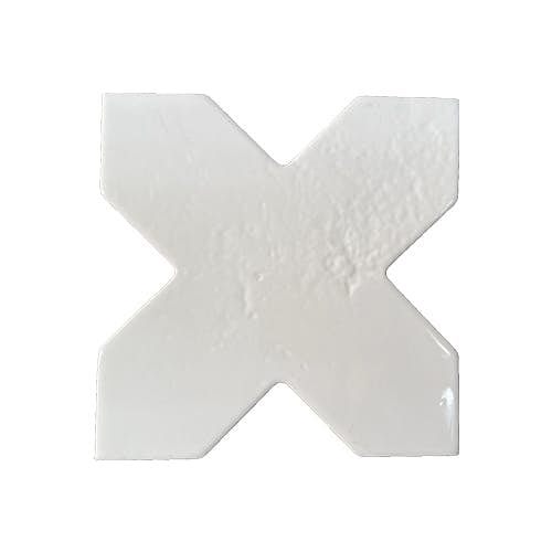 White Gloss Cross 6" x 6" x 3/8"