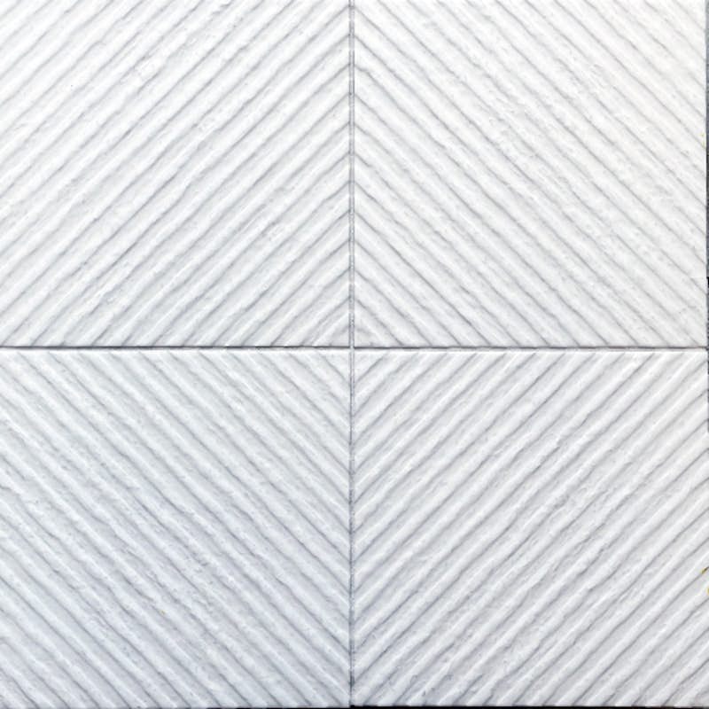 White Diagonal 8" x 8" x 1/4"